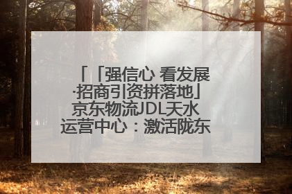 「强信心 看发展·招商引资拼落地」京东物流JDL天水运营中心：激活陇东南区域经济新引擎