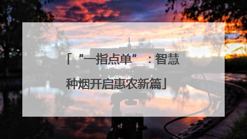“一指点单”：智慧种烟开启惠农新篇