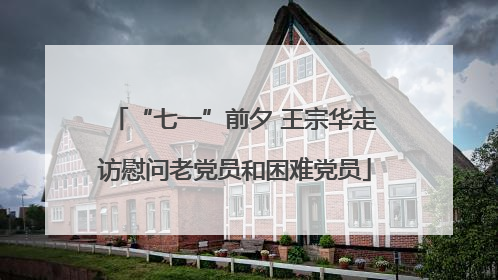 “七一”前夕 王宗华走访慰问老党员和困难党员