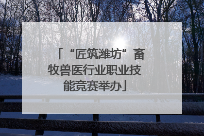 “匠筑潍坊”畜牧兽医行业职业技能竞赛举办