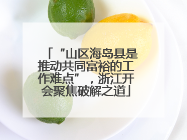 “山区海岛县是推动共同富裕的工作难点”，浙江开会聚焦破解之道