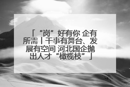 “岗”好有你 企有所需丨干事有舞台、发展有空间 河北国企抛出人才“橄榄枝”