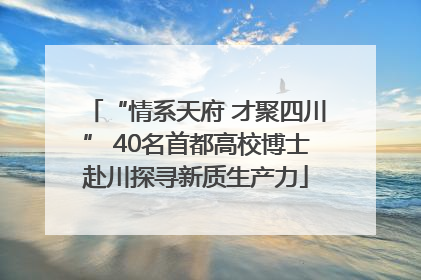 “情系天府 才聚四川” 40名首都高校博士赴川探寻新质生产力