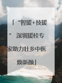 “智援+技援” 深圳援桂专家助力壮乡中医焕新颜