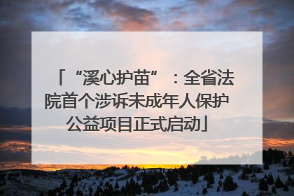 “溪心护苗”：全省法院首个涉诉未成年人保护公益项目正式启动