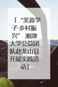 “芙蓉学子·乡村振兴” 湘潭大学公益团队赴龙山县开展实践活动
