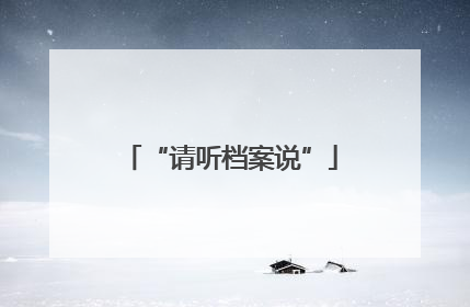 “请听档案说”