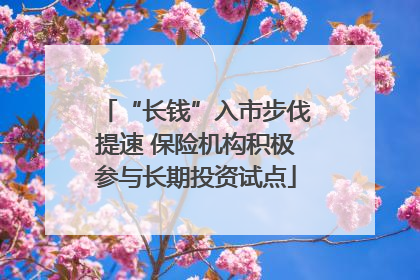 “长钱”入市步伐提速 保险机构积极参与长期投资试点