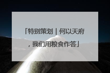 特别策划｜何以天府，我们用粮食作答
