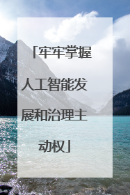 牢牢掌握人工智能发展和治理主动权