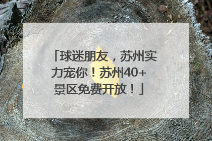 球迷朋友，苏州实力宠你！苏州40+景区免费开放！