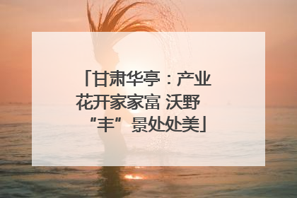甘肃华亭：产业花开家家富 沃野“丰”景处处美