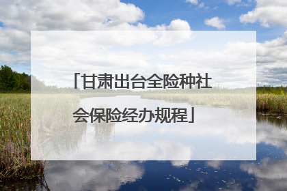 甘肃出台全险种社会保险经办规程