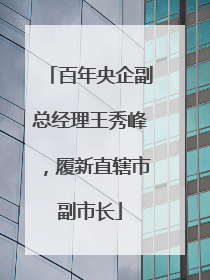 百年央企副总经理王秀峰，履新直辖市副市长
