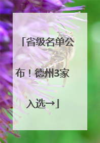 省级名单公布！德州3家入选→
