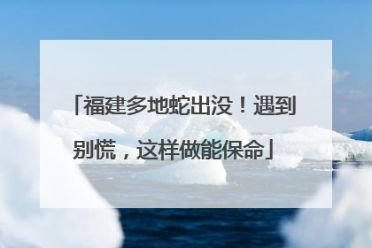 福建多地蛇出没！遇到别慌，这样做能保命