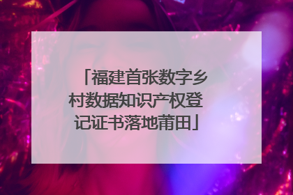 福建首张数字乡村数据知识产权登记证书落地莆田