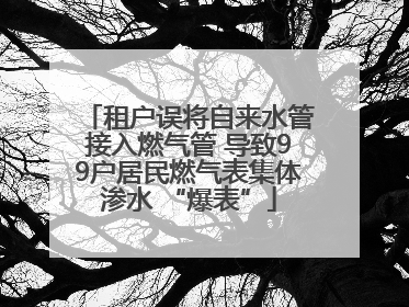 租户误将自来水管接入燃气管 导致99户居民燃气表集体渗水 “爆表”