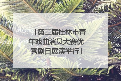 第三届桂林市青年戏曲演员大赛优秀剧目展演举行