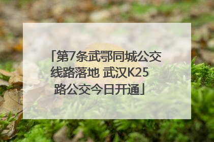 第7条武鄂同城公交线路落地 武汉K25路公交今日开通