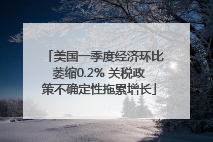 美国一季度经济环比萎缩0.2% 关税政策不确定性拖累增长