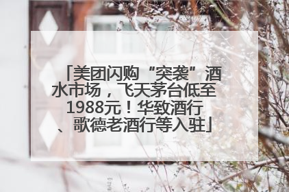 美团闪购“突袭”酒水市场，飞天茅台低至1988元！华致酒行、歌德老酒行等入驻