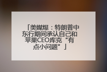 美媒爆：特朗普中东行期间承认自己和苹果CEO库克“有点小问题”