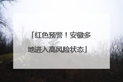 红色预警！安徽多地进入高风险状态