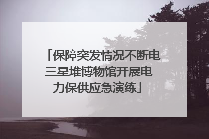 保障突发情况不断电 三星堆博物馆开展电力保供应急演练