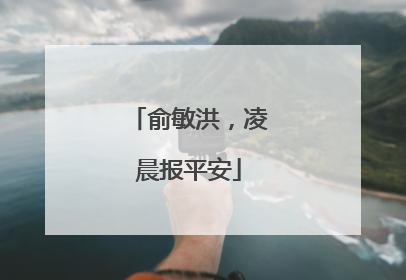 俞敏洪，凌晨报平安