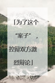 为了这个“案子”，控辩双方激烈辩论