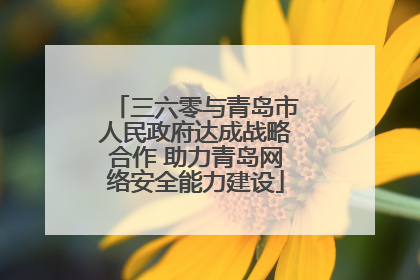 三六零与青岛市人民政府达成战略合作 助力青岛网络安全能力建设