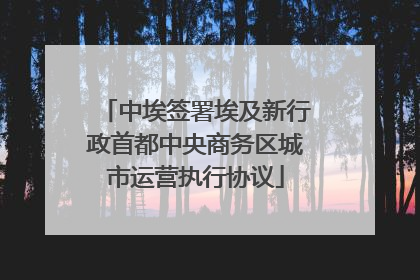 中埃签署埃及新行政首都中央商务区城市运营执行协议
