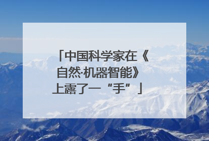 中国科学家在《自然·机器智能》上露了一“手”