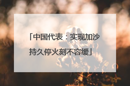 中国代表：实现加沙持久停火刻不容缓