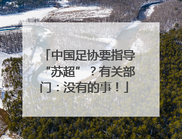 中国足协要指导“苏超”？有关部门：没有的事！