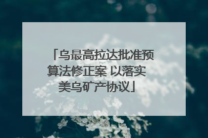 乌最高拉达批准预算法修正案 以落实美乌矿产协议