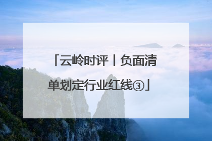 云岭时评丨负面清单划定行业红线③