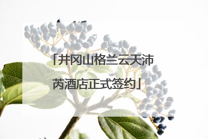 井冈山格兰云天沛芮酒店正式签约