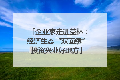 企业家走进益林：经济生态“双面绣” 投资兴业好地方
