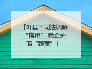 叶县：司法调解“搭桥” 稳企护商“路宽”