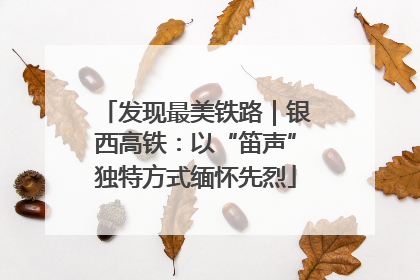 发现最美铁路｜银西高铁：以“笛声”独特方式缅怀先烈