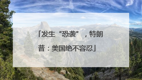 发生“恐袭”，特朗普：美国绝不容忍