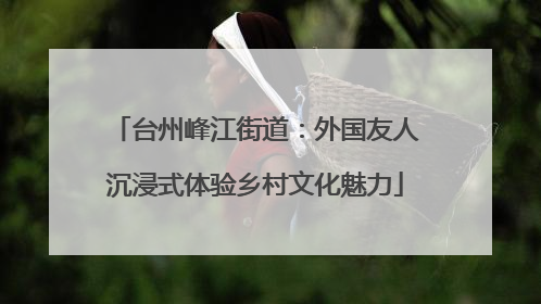 台州峰江街道：外国友人沉浸式体验乡村文化魅力