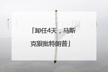 卸任4天，马斯克狠批特朗普