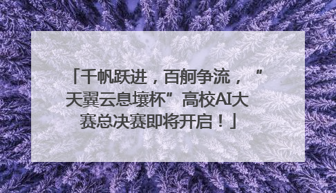 千帆跃进，百舸争流，“天翼云息壤杯”高校AI大赛总决赛即将开启！