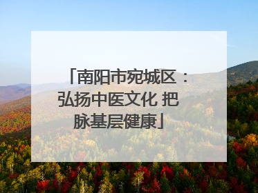 南阳市宛城区：弘扬中医文化 把脉基层健康