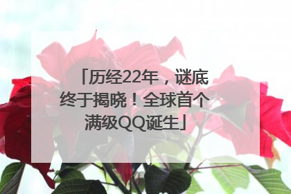 历经22年，谜底终于揭晓！全球首个满级QQ诞生