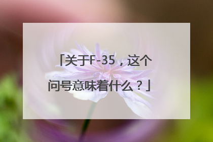 关于F-35，这个问号意味着什么？