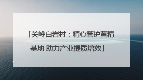 关岭白岩村：精心管护黄精基地 助力产业提质增效